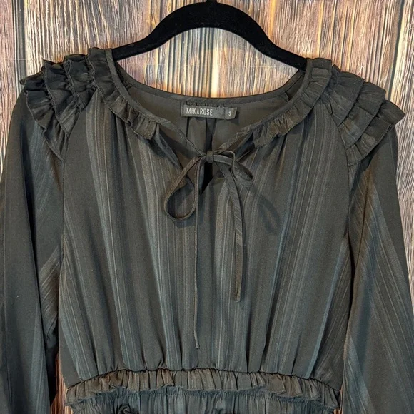 Mikarose Black Long-Sleeve Ruffle Tiered Dress - Picture 2 of 9